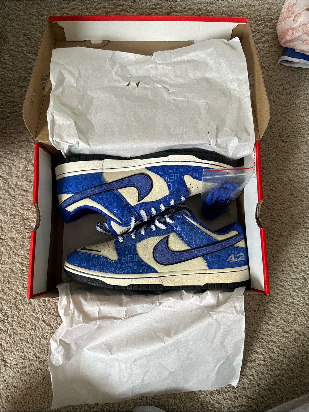 Nike Dunk Low Jackie Robinson Racer Blue/Coconut Men’s Low Top DV2122-400